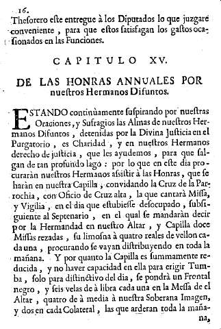 Capitulo XV. De las honras annuales por nuestros hermanos difuntos