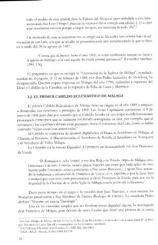 3.2. El primer cabildo eclesiástico de Málaga