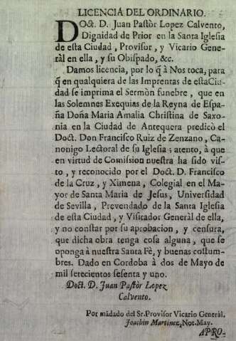 Licencia del ordinario