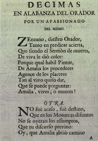 Decimas en alabanza del orador por un apassionado del mismo.