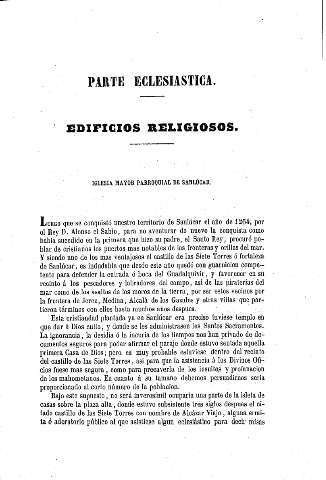 Parte eclesiástica. Edificios religiosos.