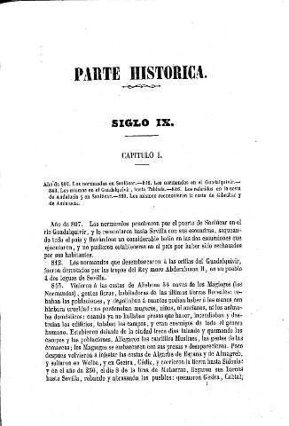 Parte histórica. Siglo IX.