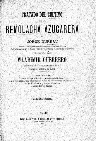 Tratado del cultivo de la remolacha azucarera