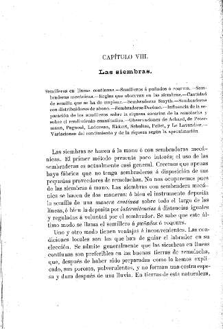 Capítulo VIII. Las siembras