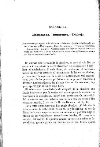 Capítulo IX. Entresaque - Binazones - Deshoje