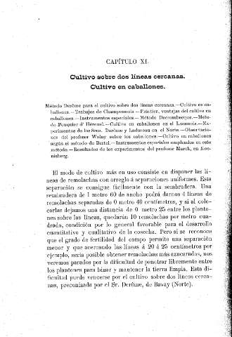 Capítulo XI. Cultivo sobre dos líneas cercanas - Cultivo en caballones