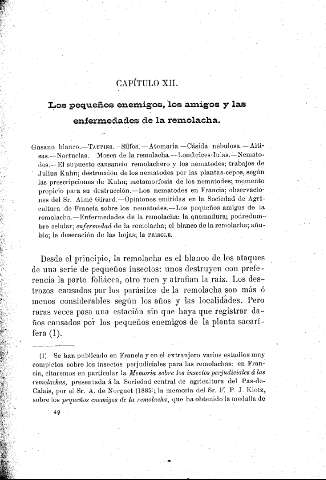 Capítulo XII. Los pequeños enemigos, los amigos y las enfermedades de la remolacha