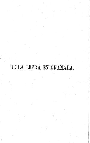 De la lepra en Granada