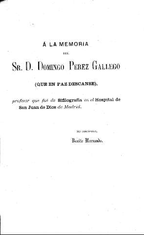 Á la memoria del Sr. D. Domingo Perez Gallego