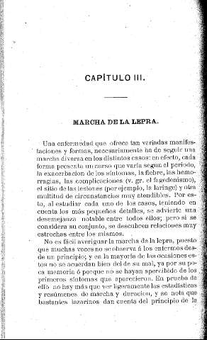 Capítulo III. Marcha de la lepra