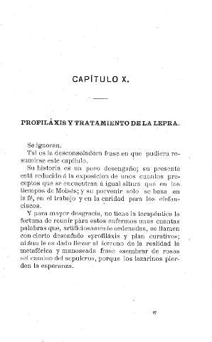 Capítulo X. Profiláxis y tratamiento de la lepra