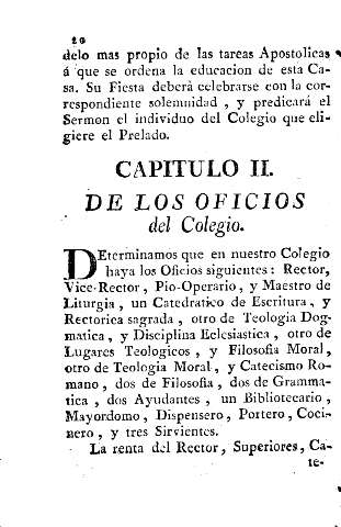 Capitulo II. De los oficios del Colegio.
