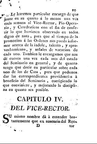 Capitulo IV. Del vice-rector.