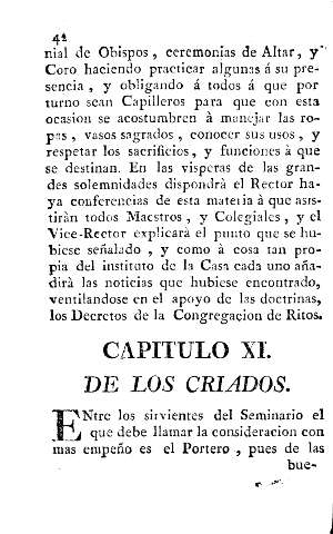 Capitulo XI. De los criados.