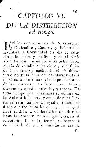 Capitulo VI. De la distribucion del tiempo.