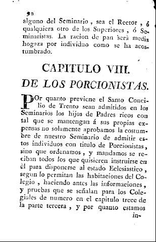 Capitulo VIII. De los porcionistas.