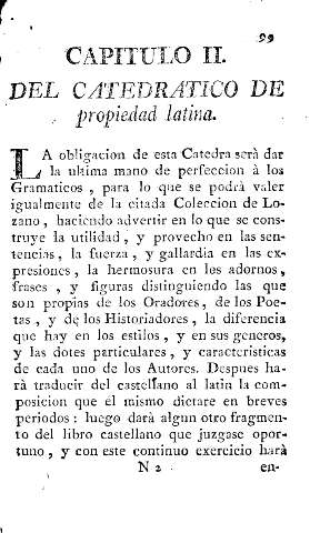 Capitulo II. Del catedratico de propiedad latina.