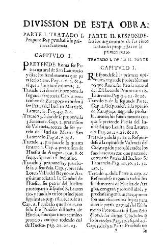 Divission de esta obra
