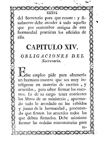 Capitulo XIV. Obligaciones del Secretario.