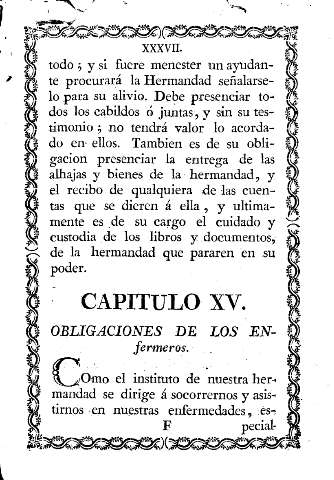 Capitulo XV. Obligaciones de los enfermeros.