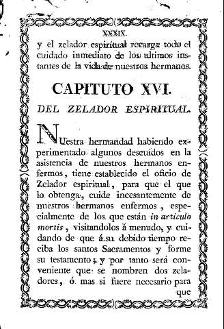 Capitulo XVI. Del zelador espiritual.