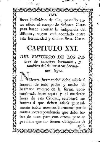 Capitulo XXI. Del entierro de los padres de nuestros hermanos, y tambien del de nuestros hermanos legos.