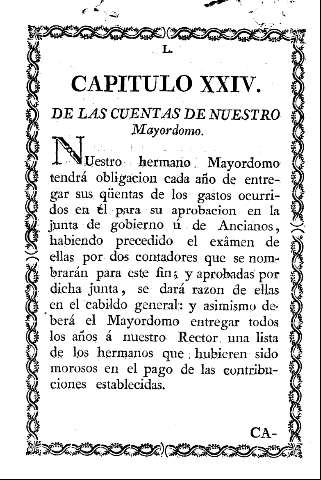 Capitulo XXIV. De las cuentas de nuestro mayordomo.