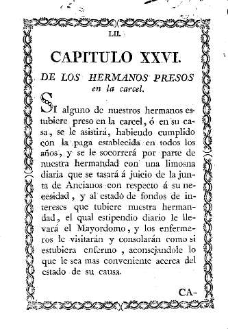 Capitulo XXVI. De los hermanos presos en la carcel.