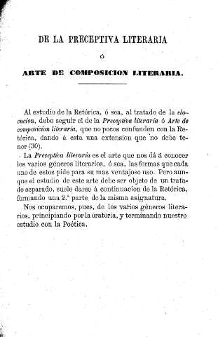 De la Preceptiva literaria ó arte de Composición literaria