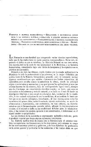 Farmacia y materia farmacéutica
