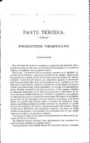 Parte Tercera. Productos vegetales