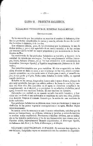 Grupo 10. Productos balsámicos. Bálsamos verdaderos. Resinas balsámicas