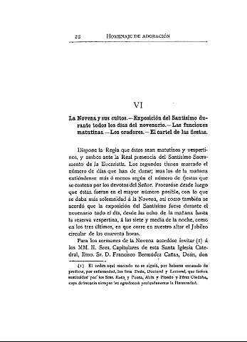VI. La Novena y sus cultos.- Exposición del Santísimo durante todos los días del novenario.- Las funciones matutinas.- Los oradores.- El cartel de las fiestas