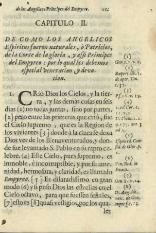 Capitulo II. De como los angelicos Espiritus fueron naturales, ò Patricios, de la Corte de la gloria, y assi Principes del Empyreo ...
