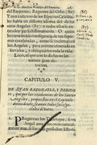 Capitulo V. De qvan razonable, y debido es, que por las excelencias de los Santos Angeles, propuestas en el Capitulos antecedente, seamos todos sus especiales de votos.