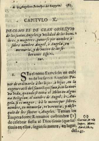 Capitvlo X. De como es gran obseqvio de los Santos Angeles, y vtilidad de los hombres, y mugeres, ponerse por nombre, ò sobre nombre Angel, ò Angela, en memoria, y devocion de los soberanos Espiritus.