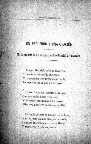 Un recuerdo y una oración