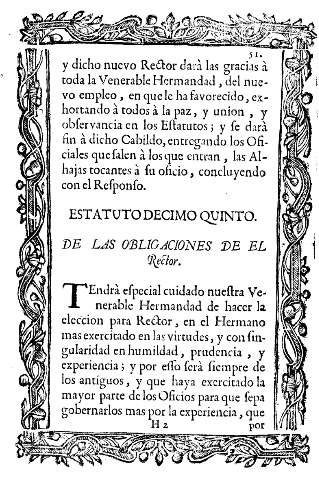 Estatuto decimo quinto. De las obligaciones de el Rector.