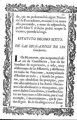 Estatuto decimo sexto. De las obligaciones de los Conciliarios.