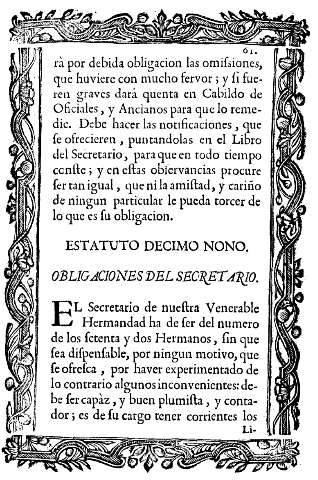 Estatuto decimo nono. Obligaciones del secretario.
