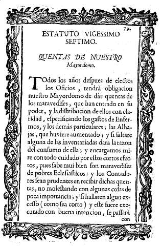 Estatuto vigessimo septimo. Quentas de nuestro mayordomo.