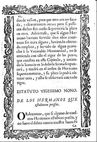 Estatuto vigessimo nono. De los hermanos que estubieren pressos.