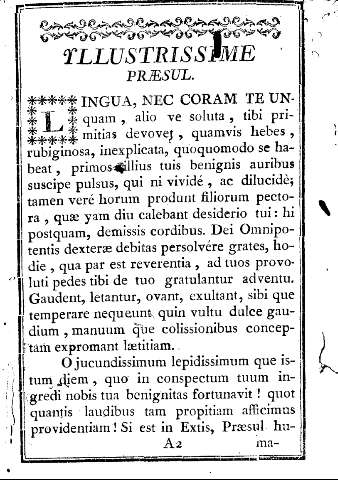 Yllustrissime praesul.