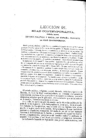 Edad Contemporanea. Historia interna