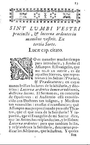 Sint lumbi vestri praecincti, et lucerna ardentes in manbus vestris. Ex tertia Sorte.