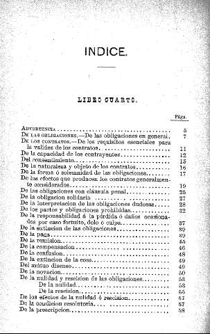 Indice. Libro cuarto