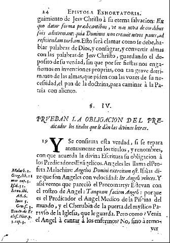 Ss. IV. Prveban la obligacion del predicador los titulos que le dàn las divinas letras.