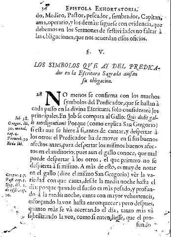 Ss. V. Los symbolos qve ay del predicador en la Escritura Sagrada auisan su obligacion.