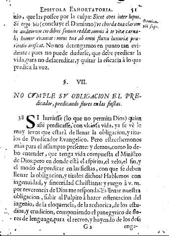 Ss. VII. No cvmple sv obligacion el predicador, predicando flores en las fiestas.