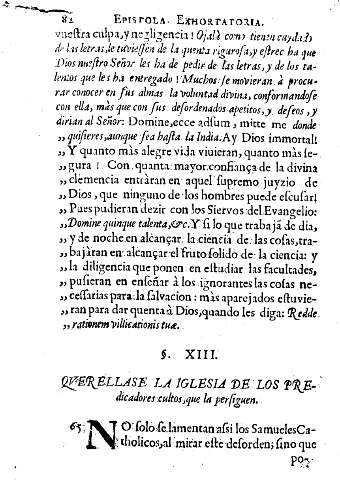 Ss. XIII. Qverellase la Iglesia de los predicadores cultos,que la persiguen.
